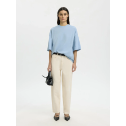 SELECTED FEMME SLFCOLWOMAN 2/4 OVERSIZED TEE CASHMERE BLUE