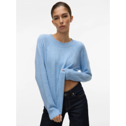VERO MODA VMDOFFY O-NECK BLOUSE BLUE JASPER