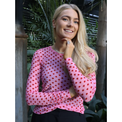 LIBERT� ESSENTIEL MESH LS TSHIRT PINK RED HEART 