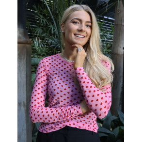 LIBERT� ESSENTIEL MESH LS TSHIRT PINK RED HEART 
