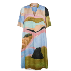 N�MPH NUMEADOW V-NECK DRESS PEONY