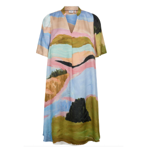 N�MPH NUMEADOW V-NECK DRESS PEONY