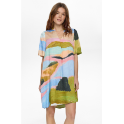 N�MPH NUMEADOW V-NECK DRESS PEONY