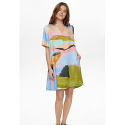 N�MPH NUMEADOW V-NECK DRESS PEONY