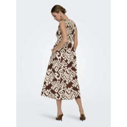 JACQUELINE de YONG JDYDIEGO SMOCK MIDI DRESS OFF CHOCO