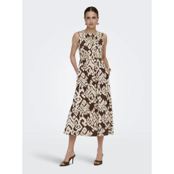 JACQUELINE de YONG JDYDIEGO SMOCK MIDI DRESS OFF CHOCO