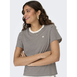 JACQUELINE de YONG JDYPISA PRINT TOP COFFEE/STRIPES