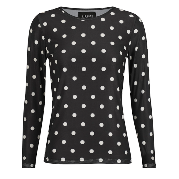 LIBERT� ESSENTIEL MESH LS TSHIRT BLACK/WHITE DOT 