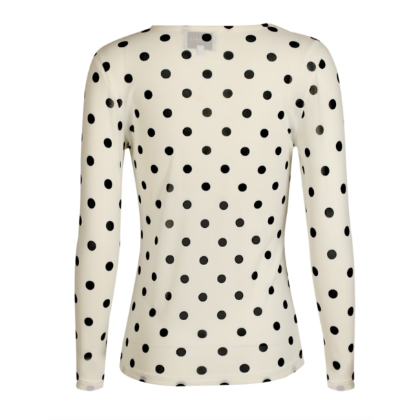 LIBERT� ESSENTIEL MESH LS TSHIRT WHITE/BLACK DOT