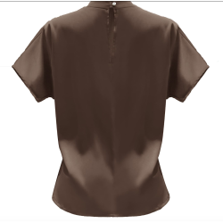 LIBERT� ESSENTIEL PIP SS PEARL BLOUSE BROWN