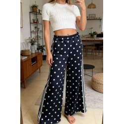 ISAKO DOTS PANTS NAVY/WHITE