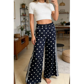 ISAKO DOTS PANTS NAVY/WHITE