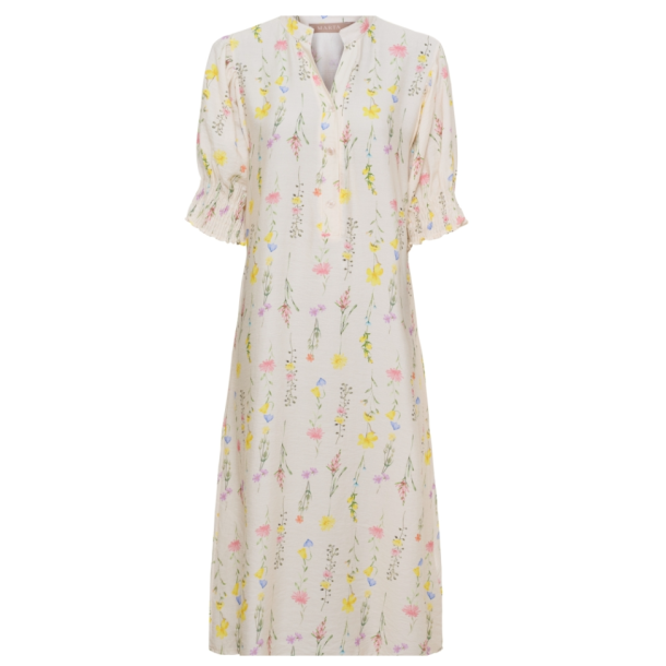 MARTA DU CHATEAU FLOWER MID DRESS OFF WHITE