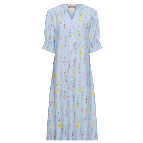 MARTA DU CHATEAU FLOWER MID DRESS BLUE
