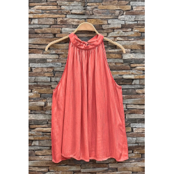 ISAKO TAYLOR HALTERNECK TOP ORANGE