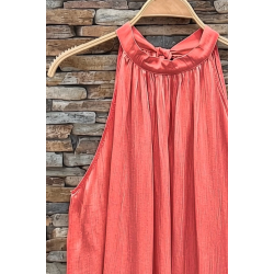 ISAKO TAYLOR HALTERNECK TOP ORANGE