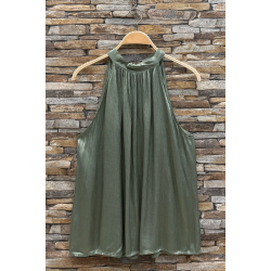 ISAKO TAYLOR HALTERNECK TOP ARMY GREEN