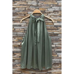 ISAKO TAYLOR HALTERNECK TOP ARMY GREEN