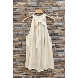 ISAKO TAYLOR HALTERNECK TOP CREME