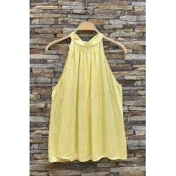 ISAKO TAYLOR HALTERNECK TOP YELLOW