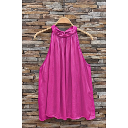 ISAKO TAYLOR HALTERNECK TOP PINK
