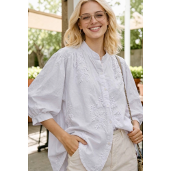 ISAKO ZIA COTTON SHIRT WHITE