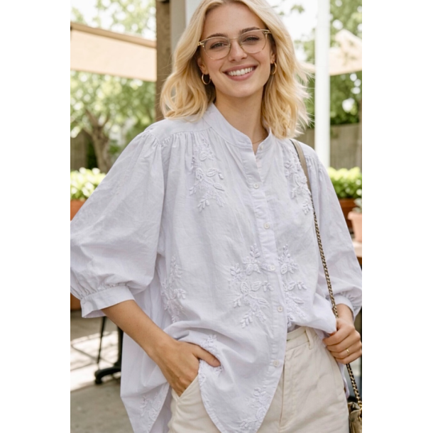 ISAKO ZIA COTTON SHIRT WHITE