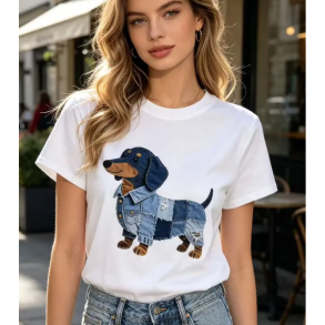 ISAKO TEE DACHSHUND WHITE