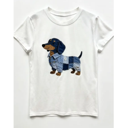 ISAKO TEE DACHSHUND WHITE