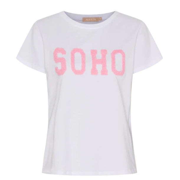 MARTA MDCHERDIS TEE WHITE/BABY PINK 