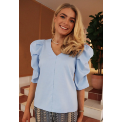 LIBERT� ESSENTIEL WINNIE V BLOUSE BABY BLUE 