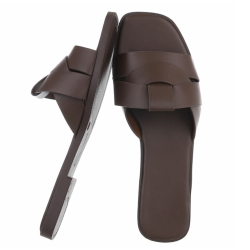 NOVA MONACO SLIPPER BROWN PU