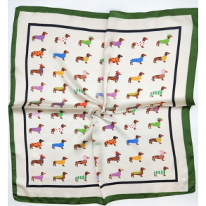 ISAKO DACHSHUND SCARF GREEN