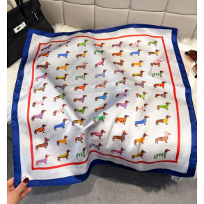 ISAKO DACHSHUND SCARF BLUE