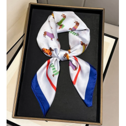 ISAKO DACHSHUND SCARF BLUE