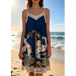 ISAKO AZZURA SHORT DRESS NAVY