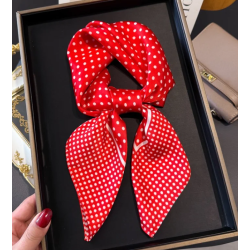 ISAKO DOT SCARF RED/WHITE