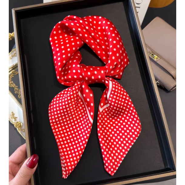 ISAKO DOT SCARF RED/WHITE