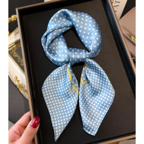 ISAKO DOT SCARF LYSEBL�/HVID