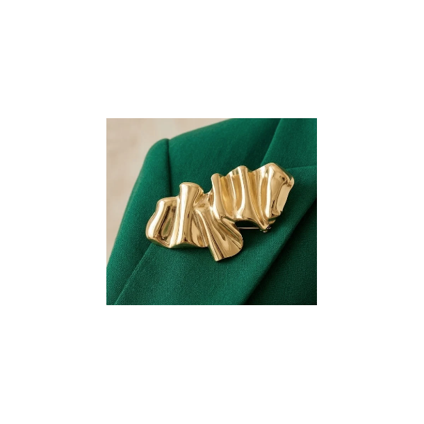 ISAKO BROOCH WAVE GOLD