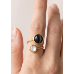 ISAKO DOUBLE-HEADED ROUND RING BLACK 