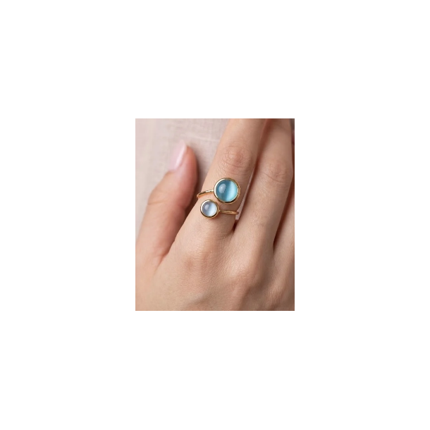 ISAKO DOUBLE-HEADED ROUND RING LIGHT BLUE 
