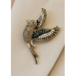 ISAKO BROOCH BIRD BLACK