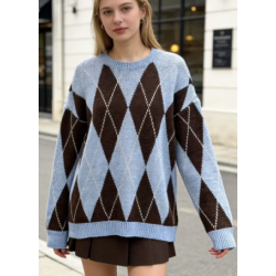 ISAKO HARLEKIN SWEATER BLUE