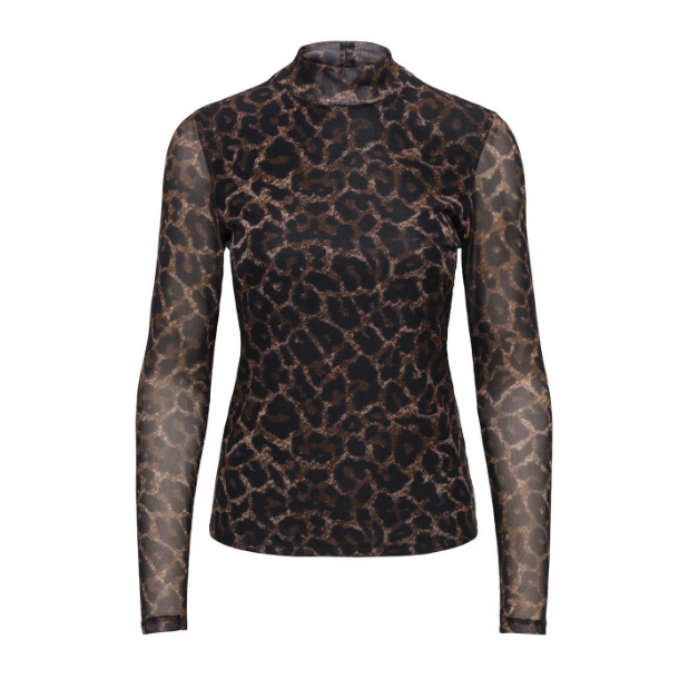 ONLY ONLERICA L/S HIGH NECK BLACK LEO