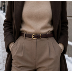 ISAKO KAMMA LEATHER BELT BROWN