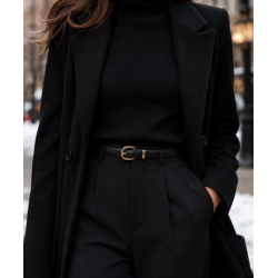 ISAKO KAMMA LEATHER BELT BLACK