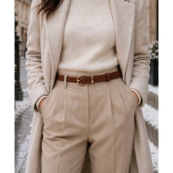 ISAKO KAMMA LEATHER BELT CAMEL