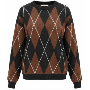 ISAKO HARLEKIN SWEATER BROWN/BLACK