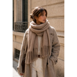 ISAKO LINEA SCARF LIGHT BROWN